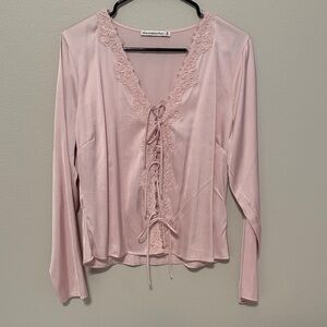 Abercrombie & Fitch Blush Lace-Trim Top